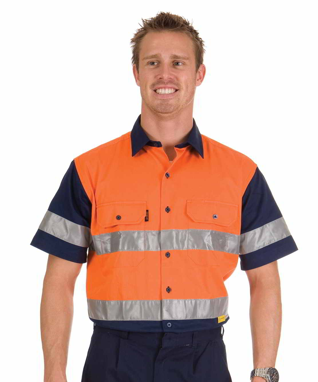 3833 DNC Hi Vis Safety Shirt with reflective tape